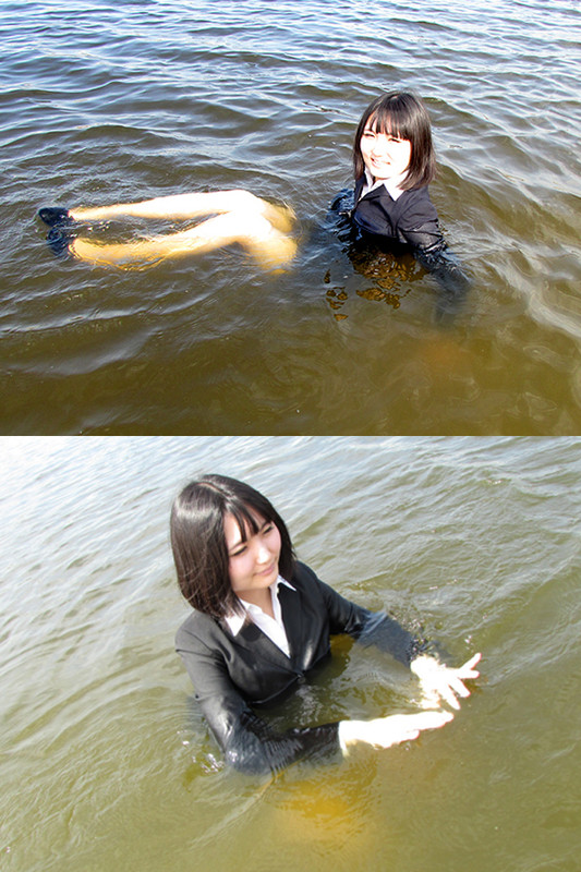 Japanese Wet&amp;Messy with suit or outfit for office: New wetlook works to release!